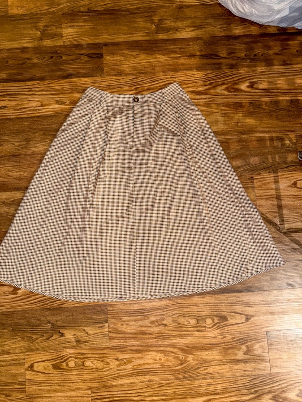Black and Beige A-Line Midi Skirt, Curve